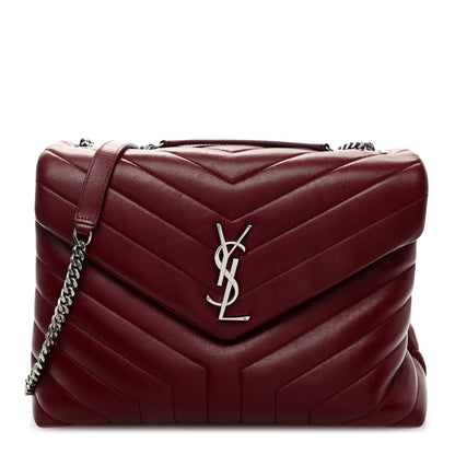 Saint Laurent Calfskin Y Quilted Monogram Medium Loulou Chain Satchel Palissandre 1 of 8