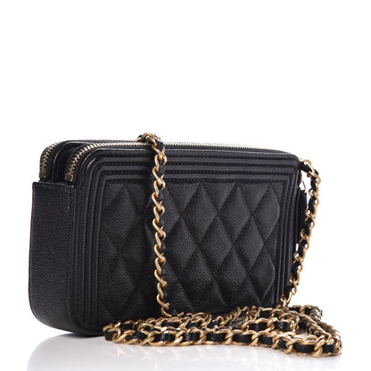 Chanel Caviar Quilted Small Boy Clutch With Chain Black 3 of 9