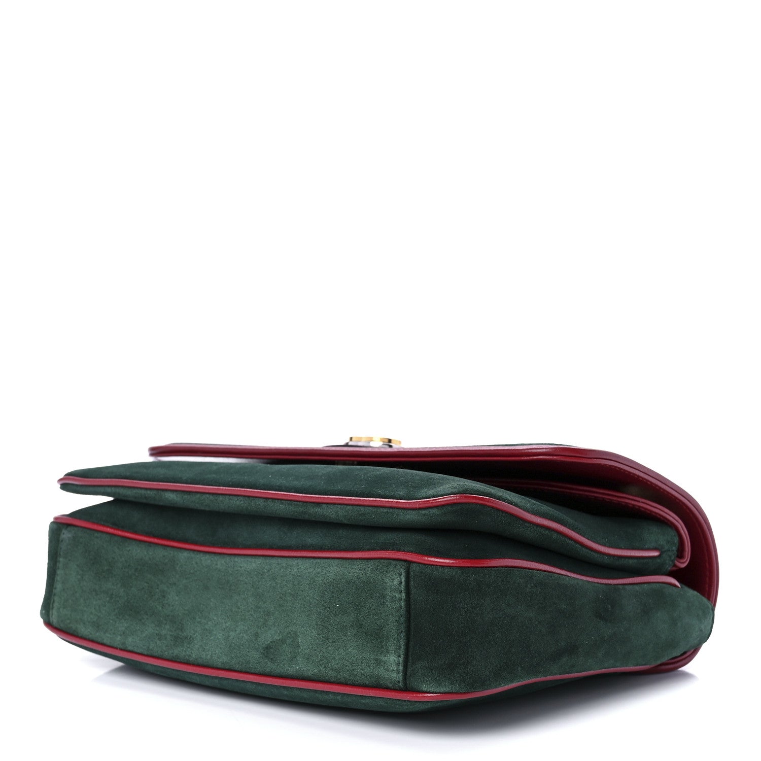 Gucci Suede Azalea Calfskin Small Marina Chain Shoulder Bag Green Red 9 of 11