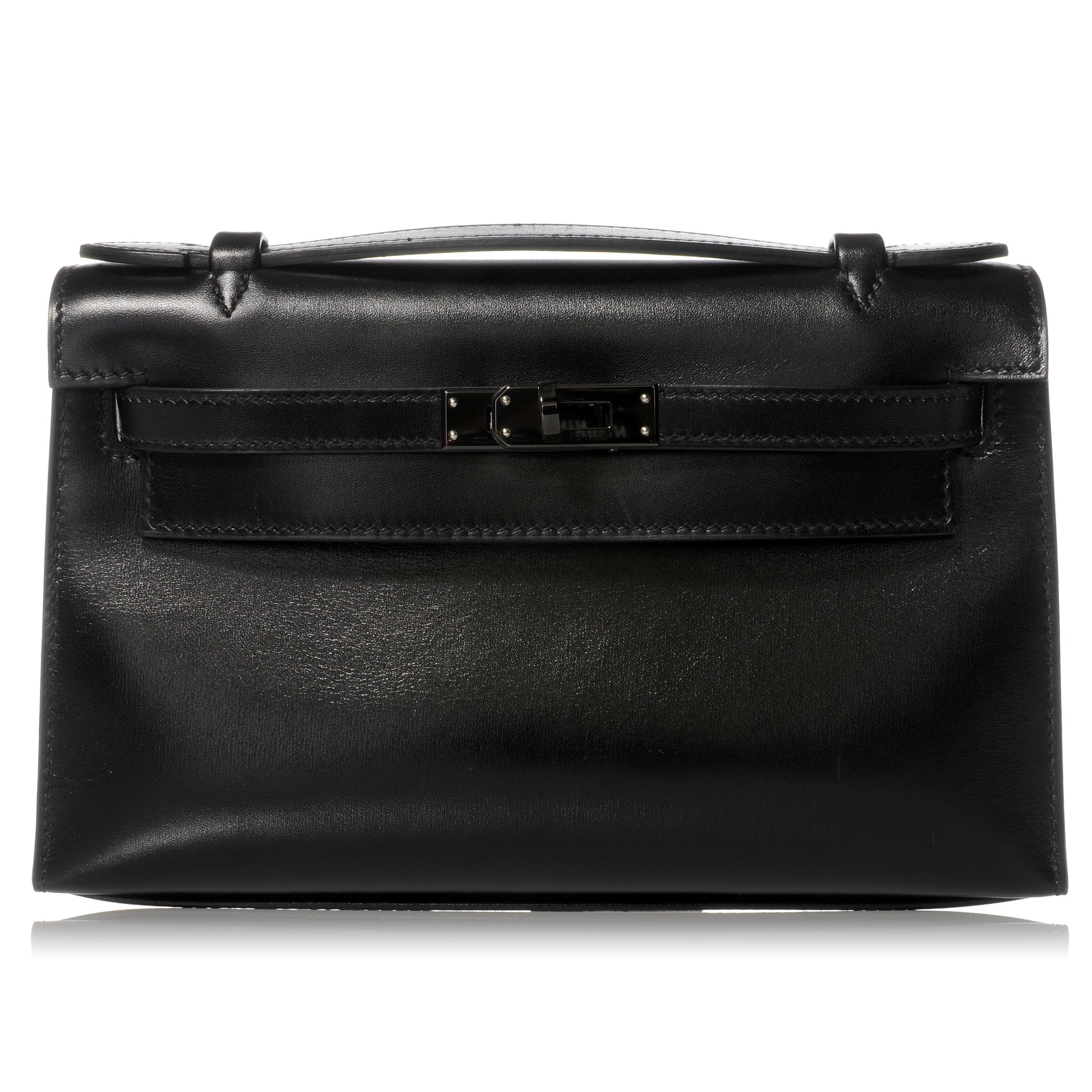 Hermes Box Calf So Black Kelly Pochette Noir 1 of 8