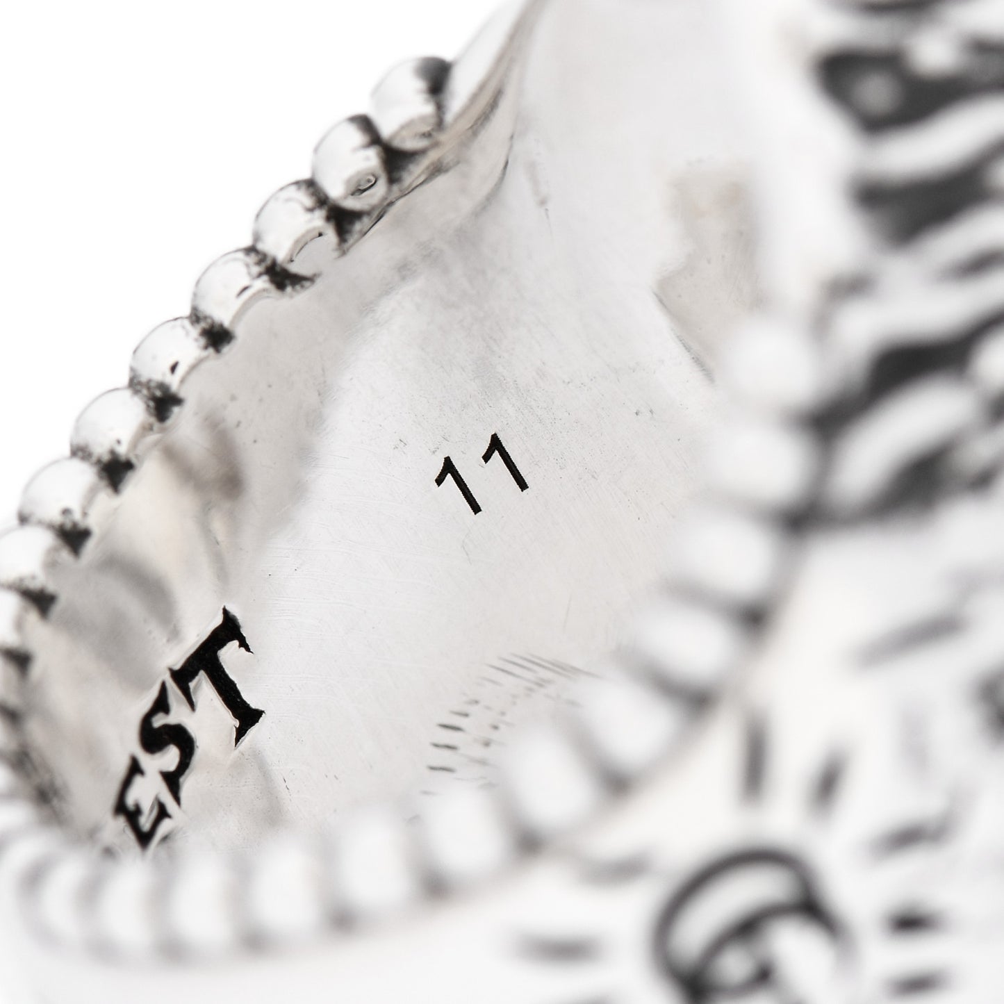 Sterling Silver Large Anger Forest Eagle Head Ring 50 5.5