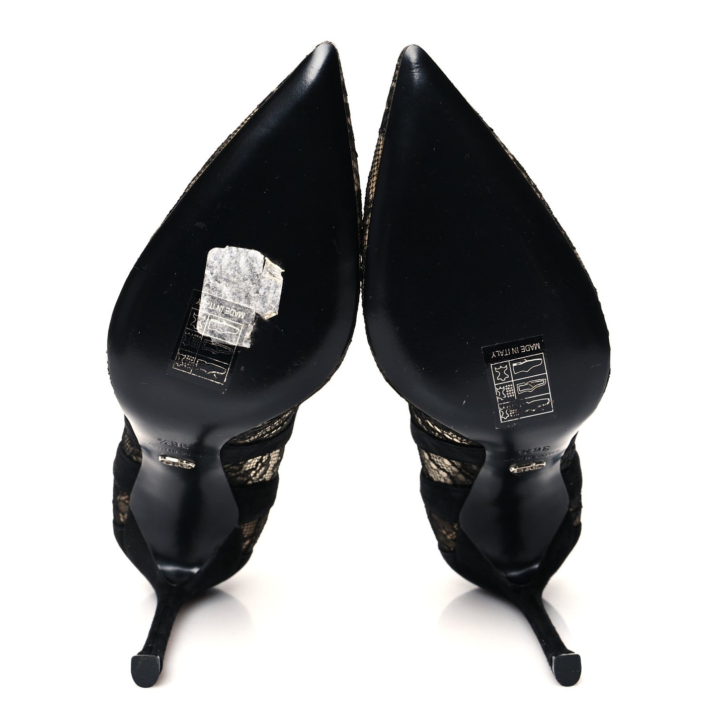 Lace Suede Lingerie Pumps 36.5 Black