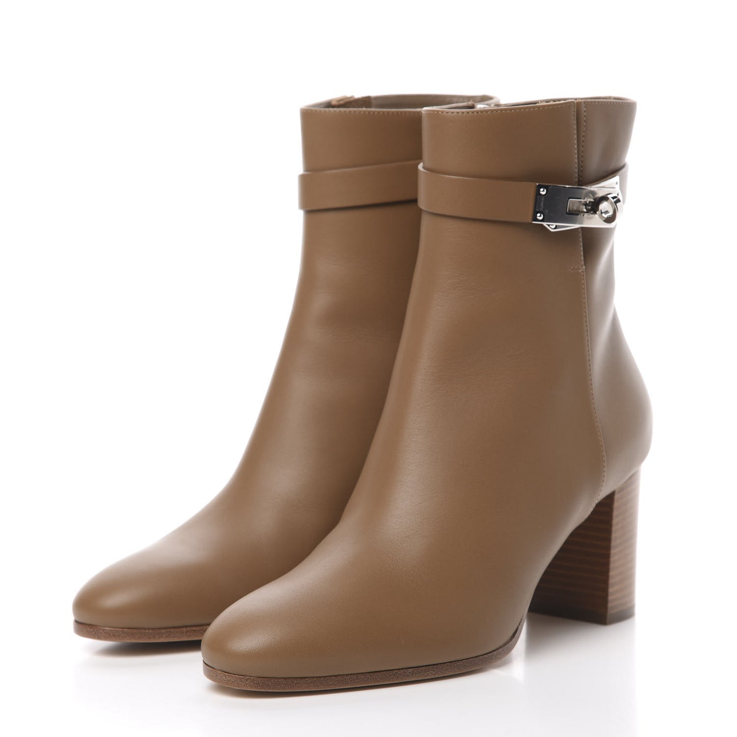 Calfskin Saint Germain Ankle Boots 37 Brun Fume