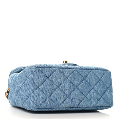 Chanel Denim Quilted Mini Pearl Crush Flap Blue 4 of 11