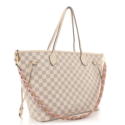 Louis Vuitton Damier Azur Braided Neverfull MM Pink 4 of 11