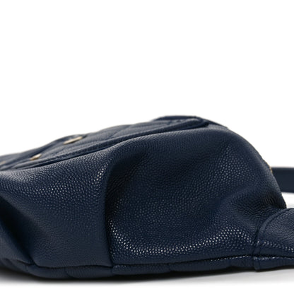 Chanel Caviar Quilted Filigree Waist Bag Blue 9 of 9