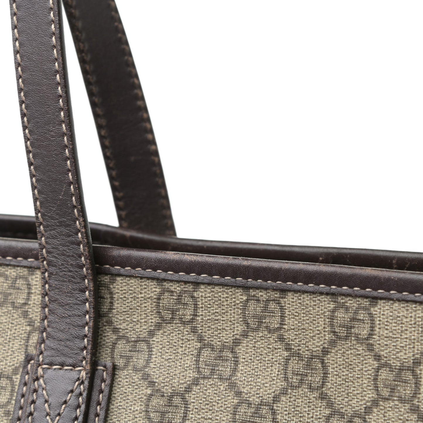 GG Supreme Monogram Large Zippered Shopping Tote Brown