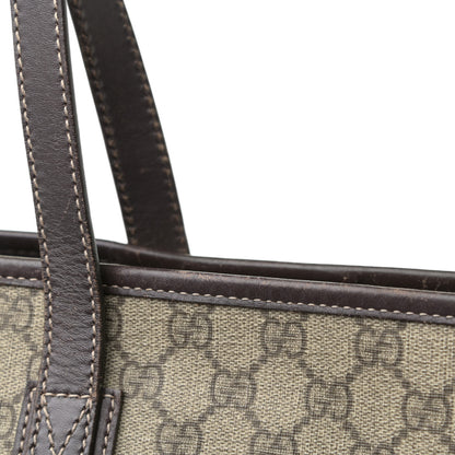 Gucci GG Supreme Monogram Large Zippered Shopping Tote Brown 12 of 19