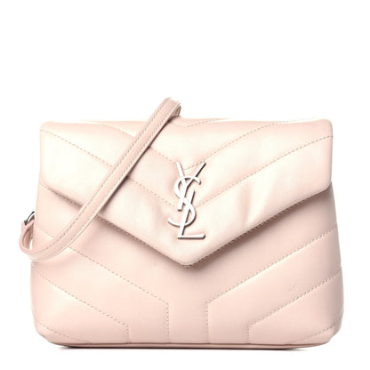 Saint Laurent Calfskin Y Quilted Monogram Toy Loulou Crossbody Bag Marble Pink 1 of 9