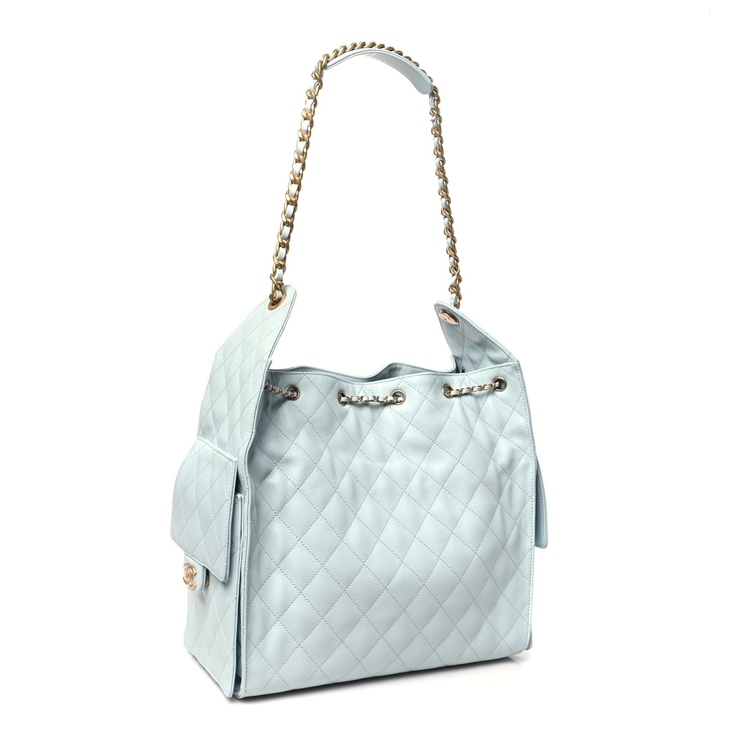 Chanel Caviar Quilted Medium Chanel 25 Handbag Light Blue 4 of 11