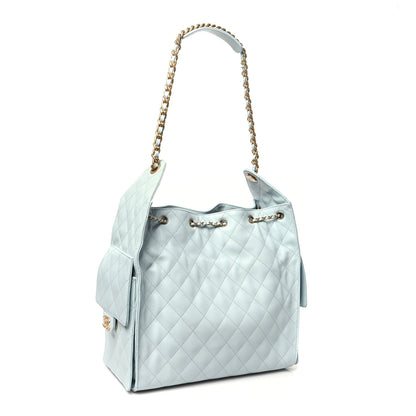 Chanel Caviar Quilted Medium Chanel 25 Handbag Light Blue 4 of 11