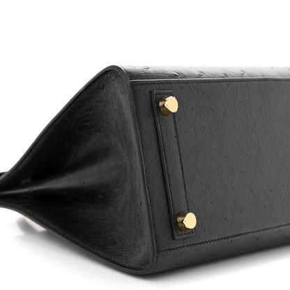 Hermes Ostrich Birkin Sellier 25 Black 9 of 11