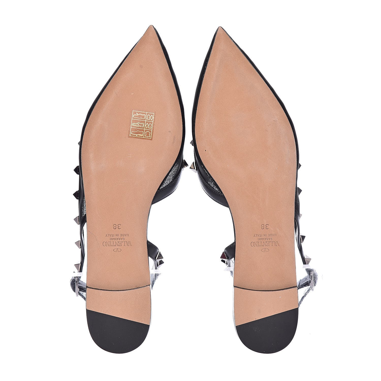 Valentino Garavani Mesh Rockstud Slingback Flats 38 Black 5 of 11
