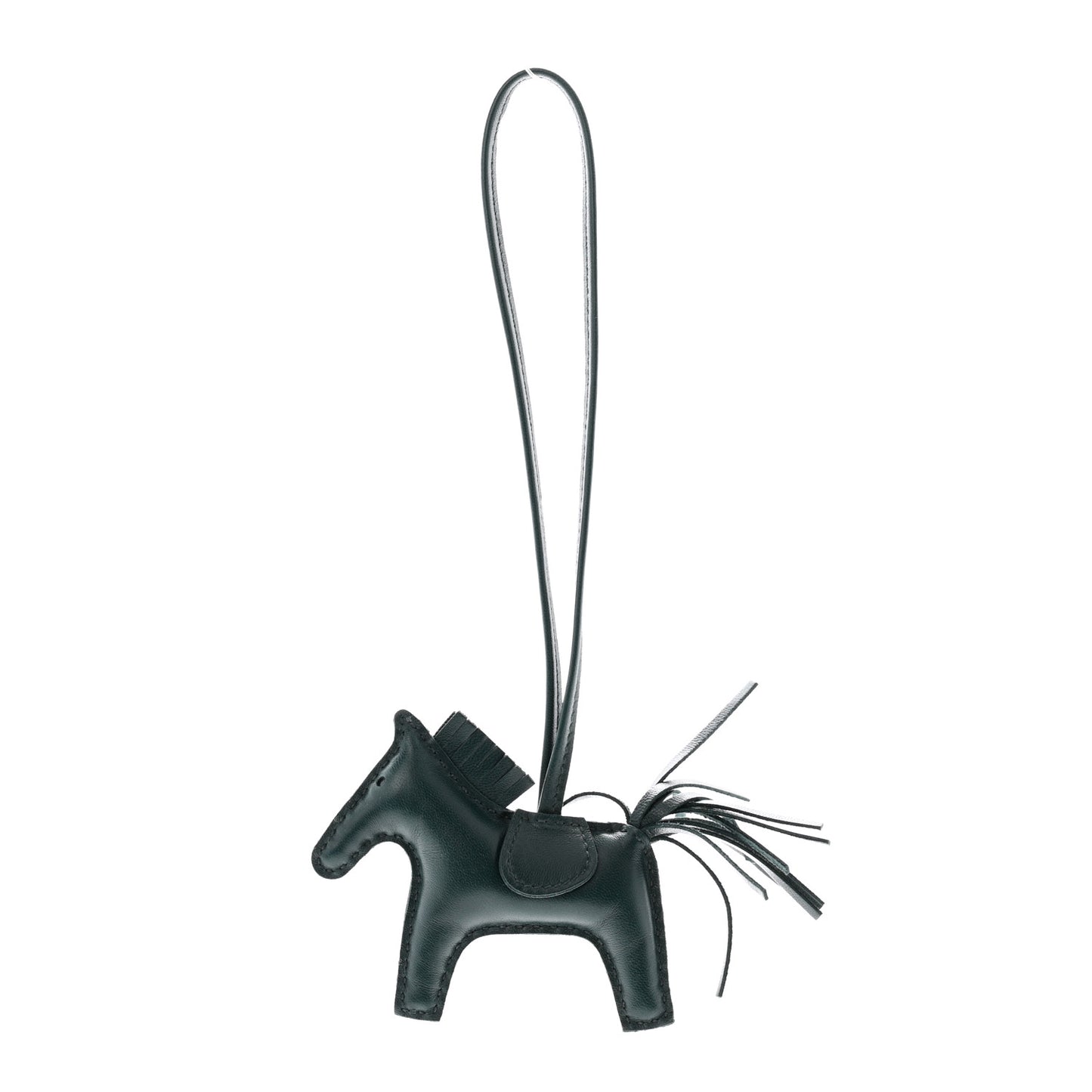 Milo Lambskin Grigri Rodeo Horse Bag Charm PM Vert Cypress