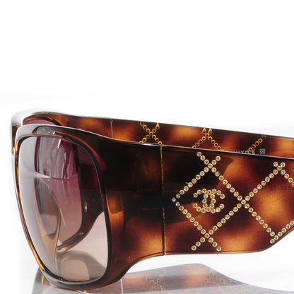 Chanel Tortoise Shell Crystal CC Sunglasses 5080 B 2 of 6