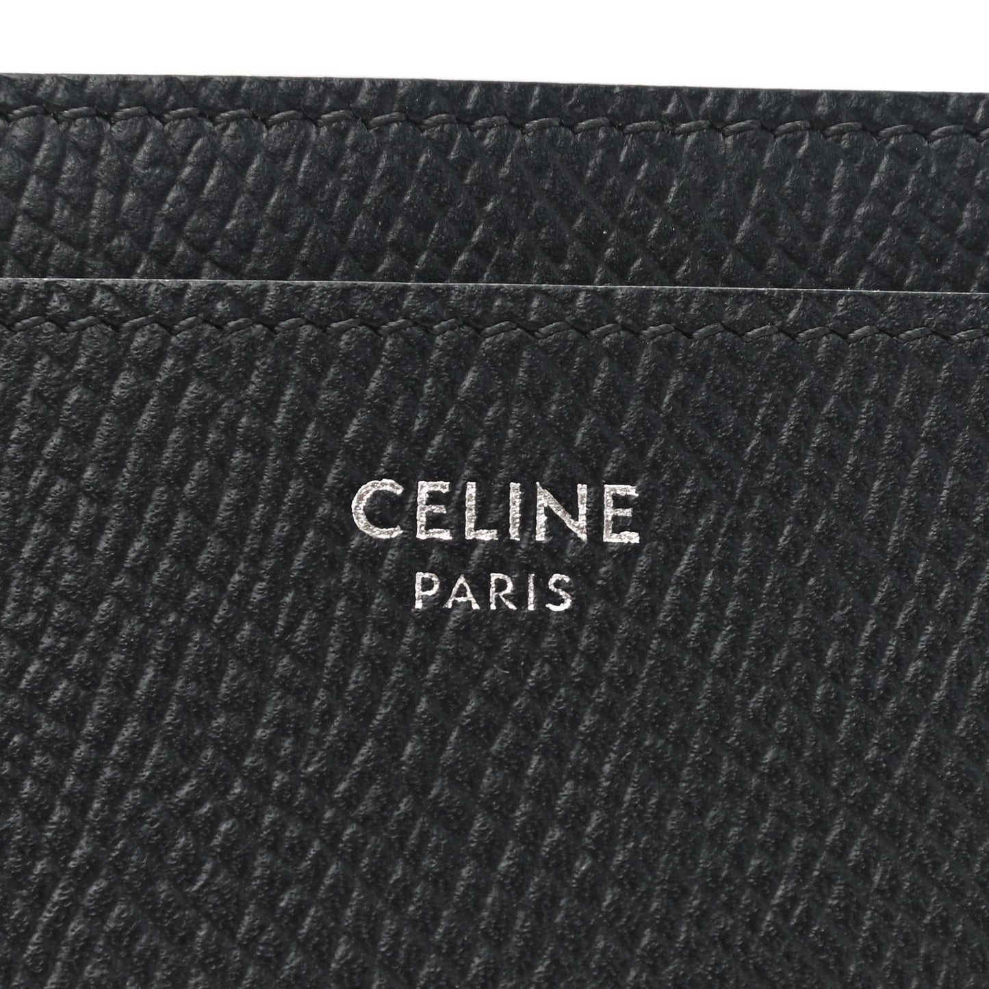 Grained Calfskin Card Holder Black