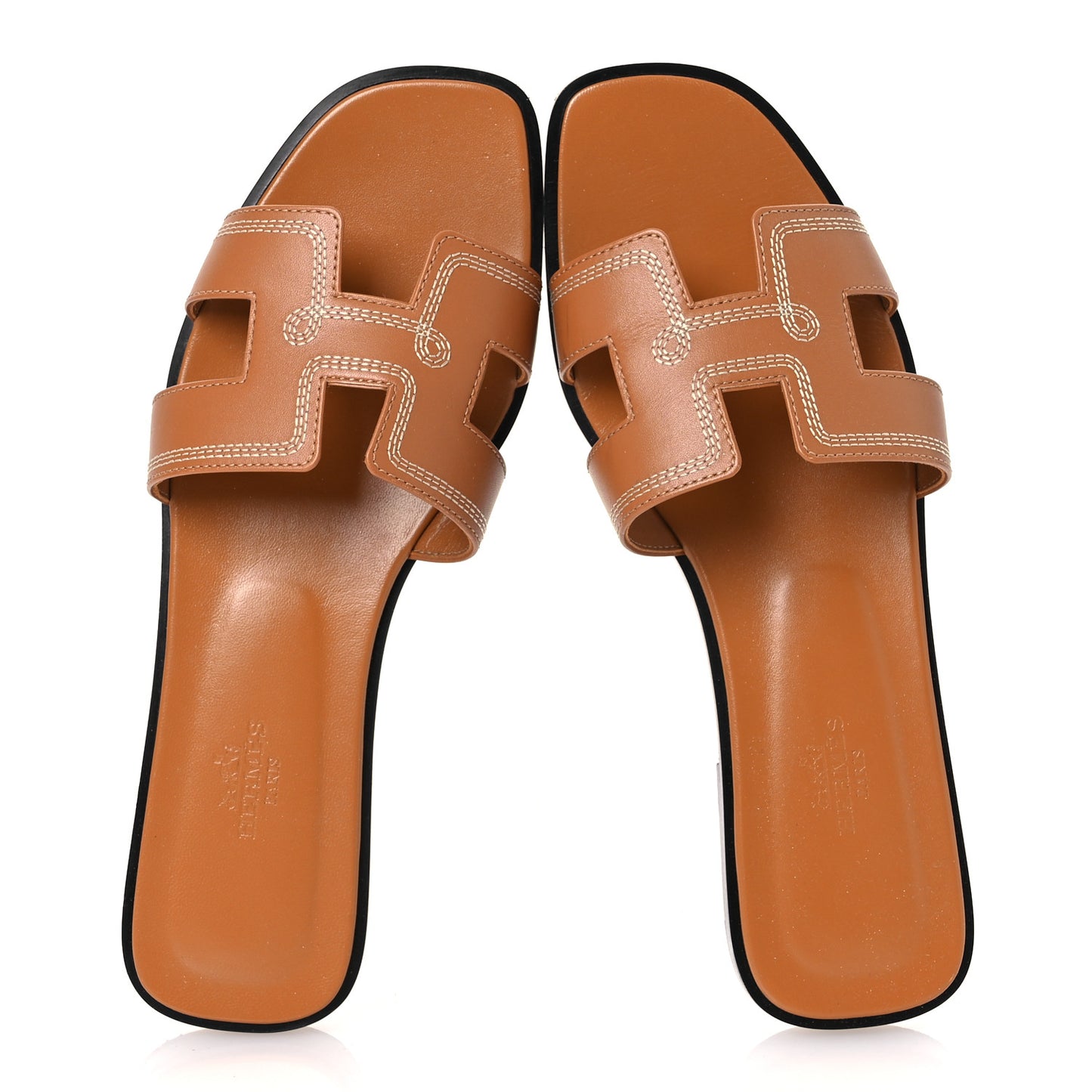 Calfskin Embroidered Oran Sandals 38.5 Gold