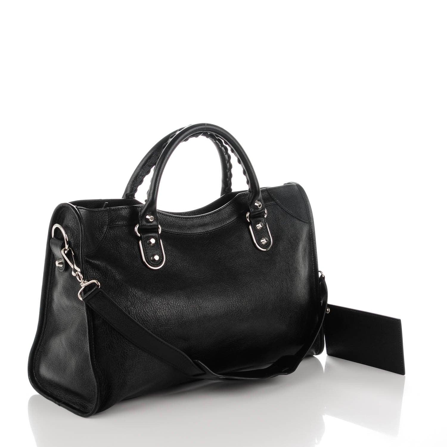Balenciaga Chevre Silver Metallic Edge Hardware City Black 3 of 8