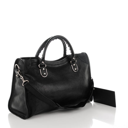 Balenciaga Chevre Silver Metallic Edge Hardware City Black 3 of 8