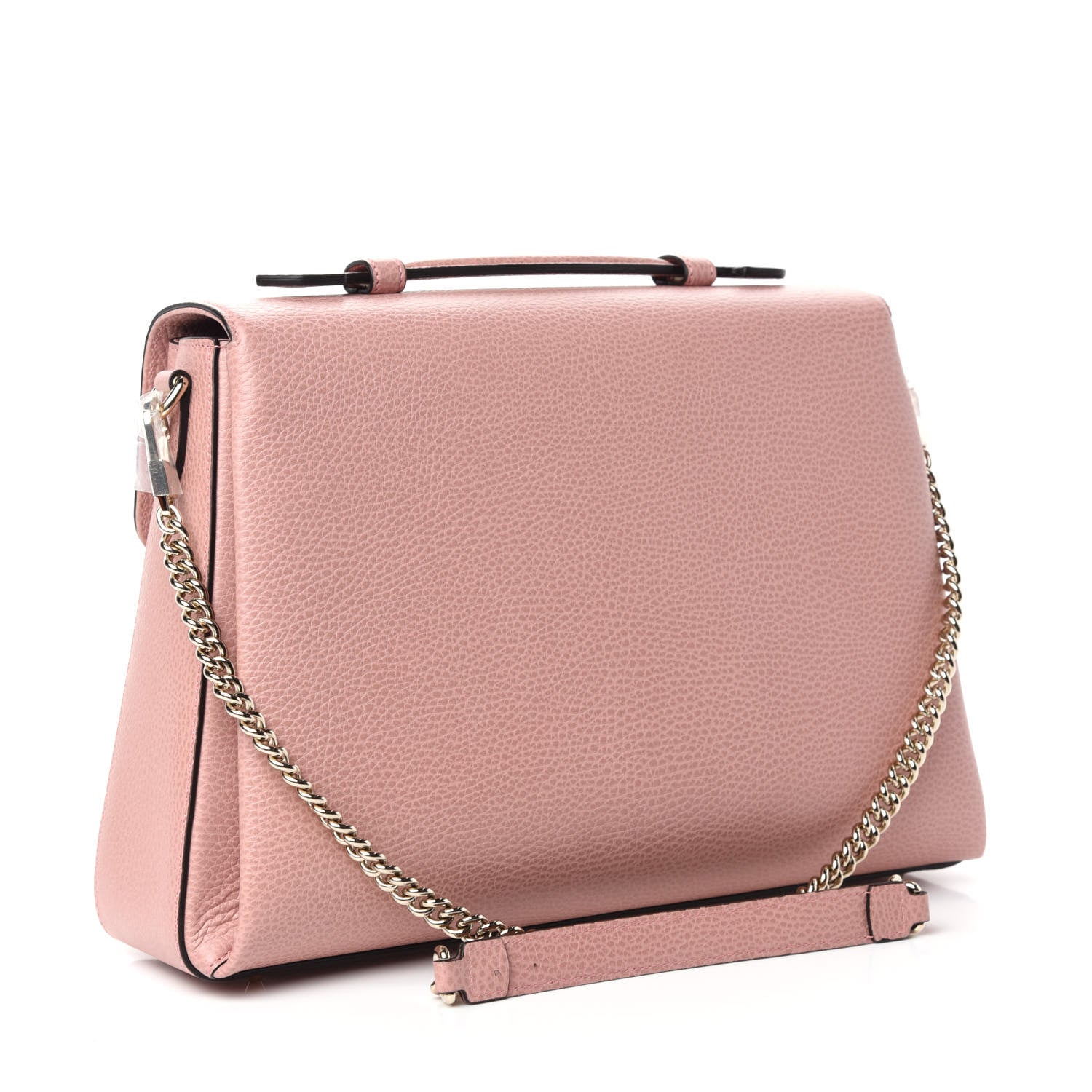 Gucci Dollar Calfskin Medium Interlocking G Top Handle Shoulder Bag Soft Pink 3 of 10