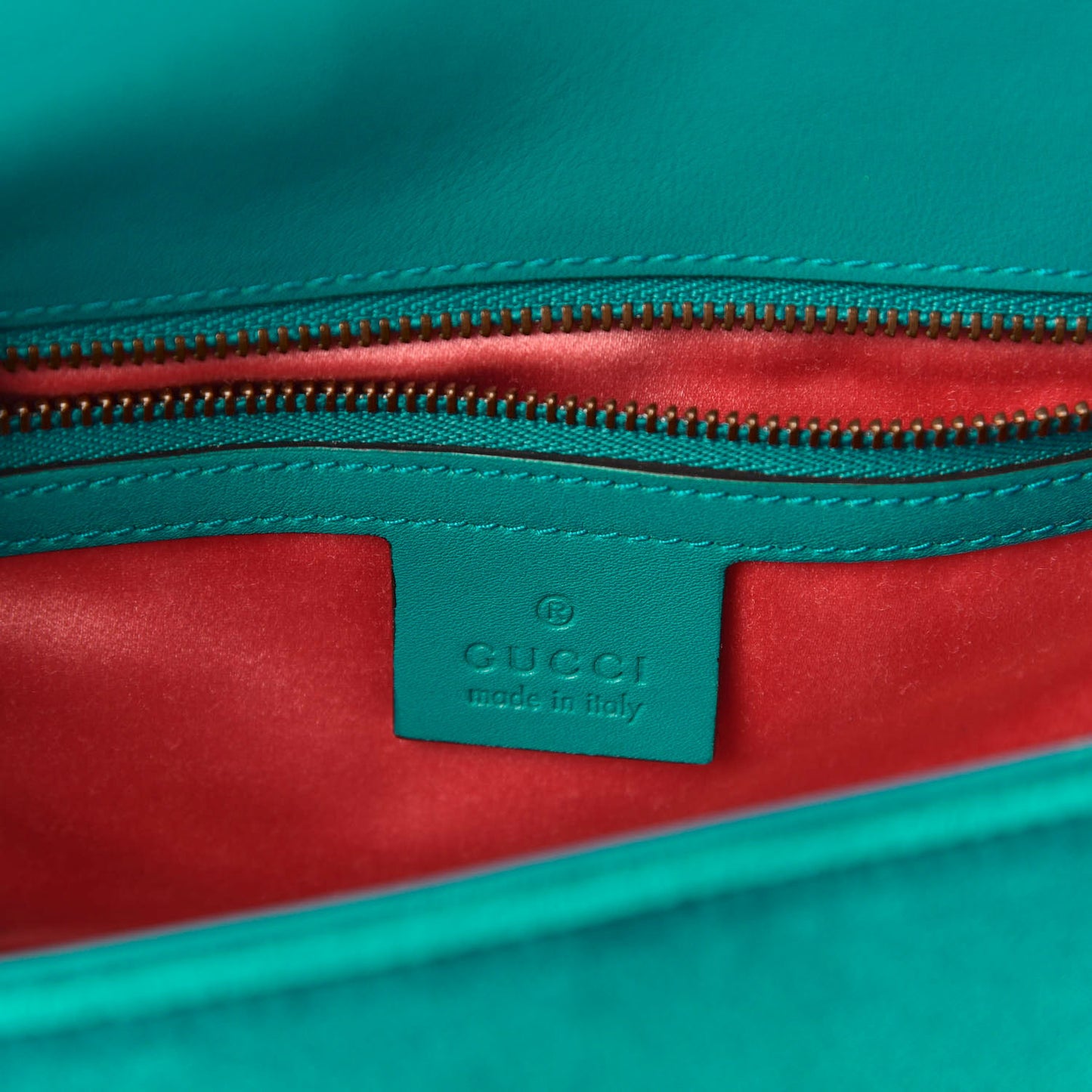 Velvet Matelasse Small GG Marmont Shoulder Bag Pavone Cyan