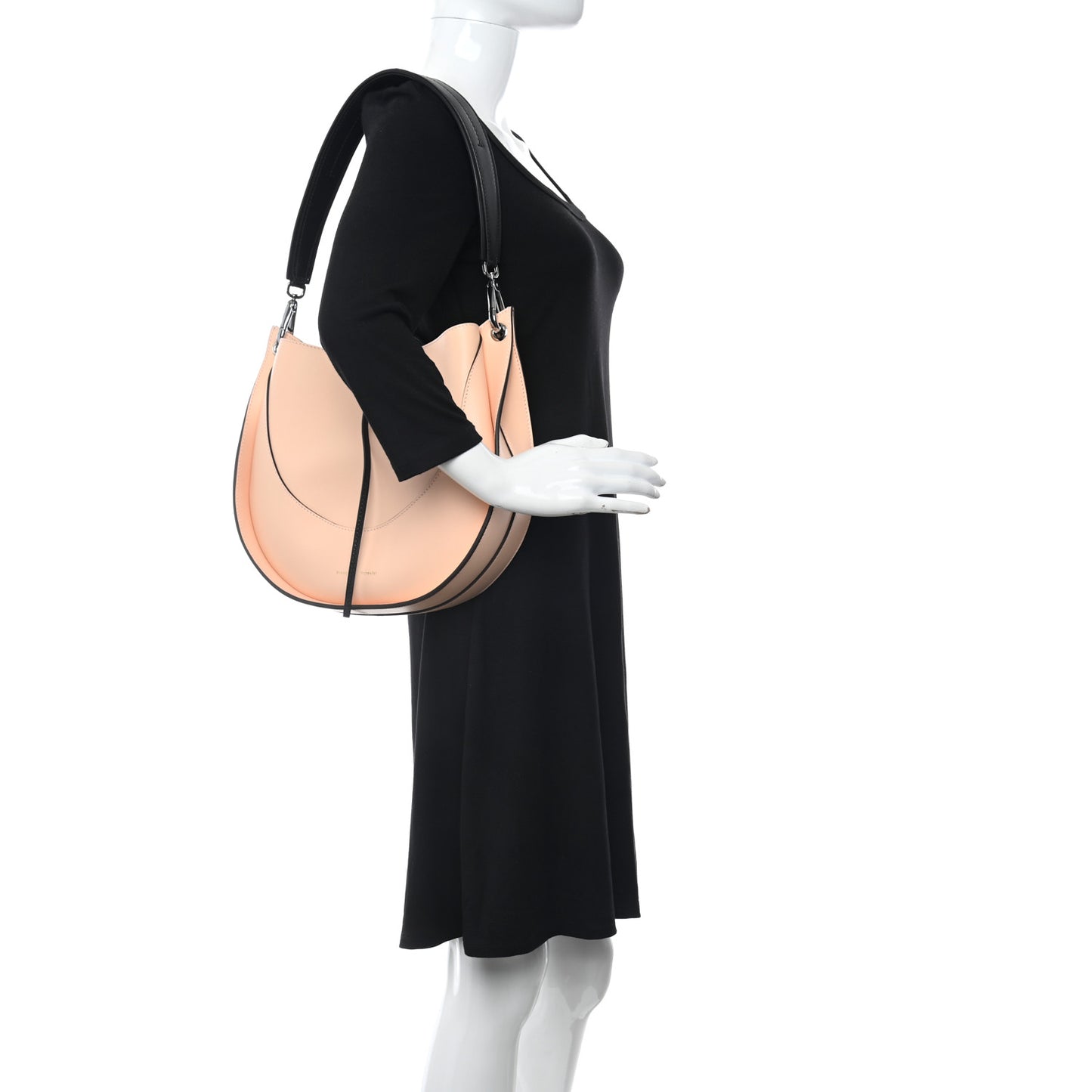 Calfskin Arch Shoulder Bag Peach