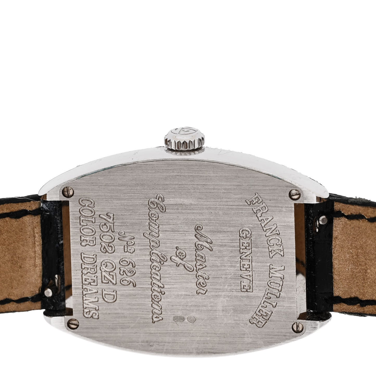 18K White Gold Alligator Diamond Pave Bezel 29mm Cintree Curvex Color Dreams Quartz Watch 7502QZD