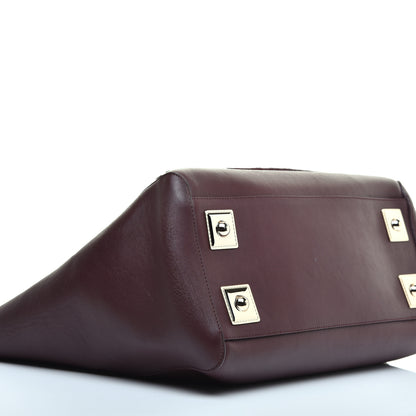 Mulberry Silky Calf Ostrich Pony Hair Willow Tote Oxblood 8 of 9
