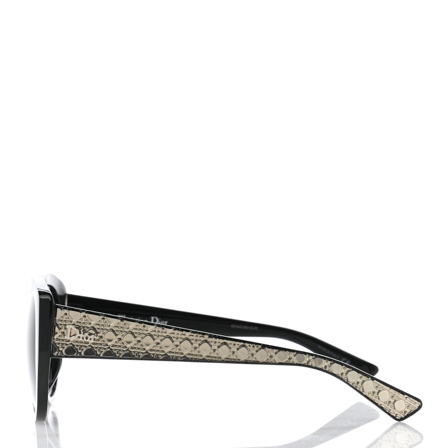 Resin Micro-Cannage Dior Lady 1A Sunglasses Silver Black