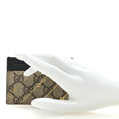 Gucci GG Supreme Monogram Bees Card Holder Black 2 of 6