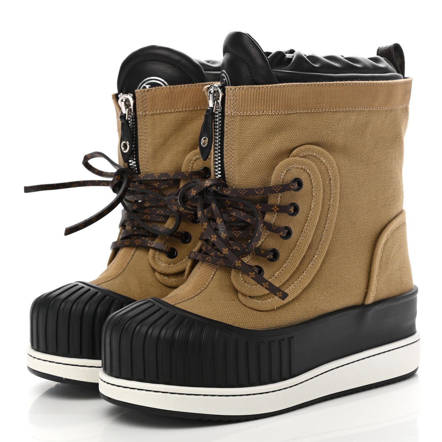 Louis Vuitton Monogram Slalom Flat Half Boots 38 Brown 3 of 8