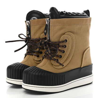 Louis Vuitton Monogram Slalom Flat Half Boots 38 Brown 3 of 8