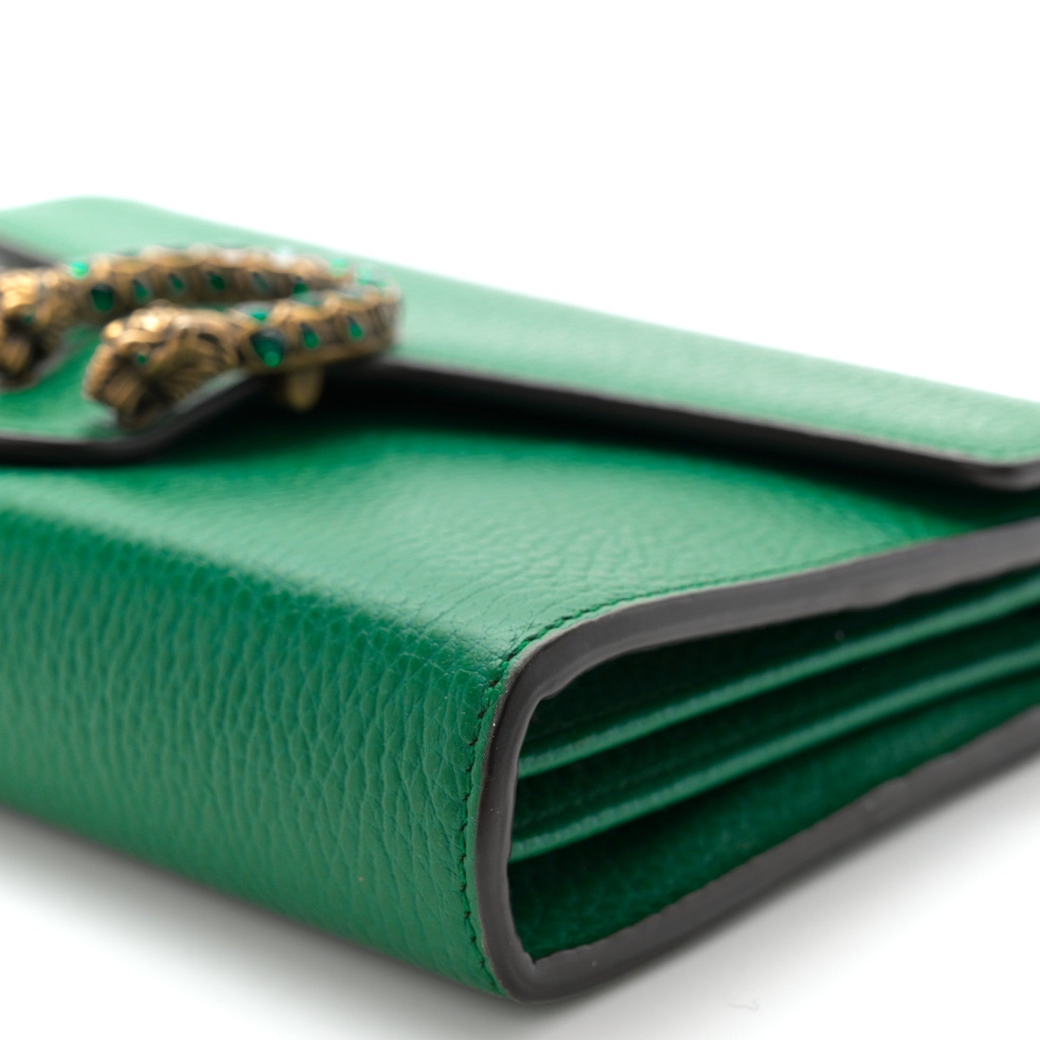 Gucci Calfskin Mini Dionysus Chain Wallet Emerald 10 of 10