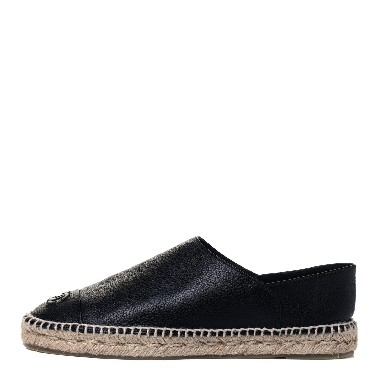 Grained Calfskin CC Espadrilles 41 Black