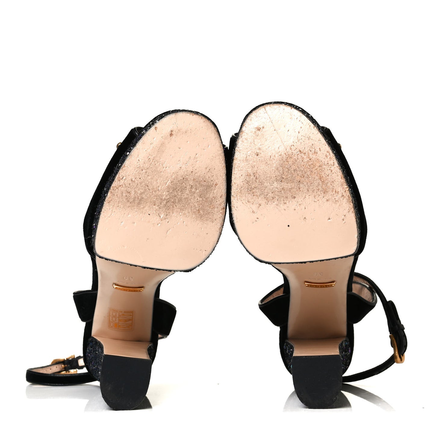 Glitter Soko Bee Platform High Heel Sandals 39 Notte Oro Multicolor