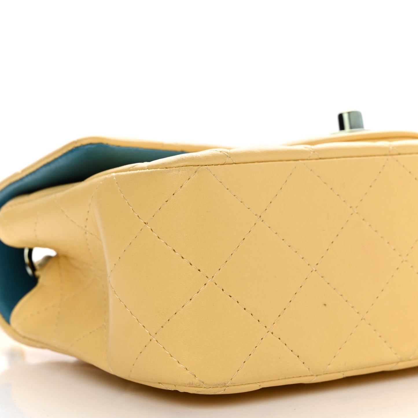 Lambskin Quilted Mini Rectangular Flap Yellow Blue