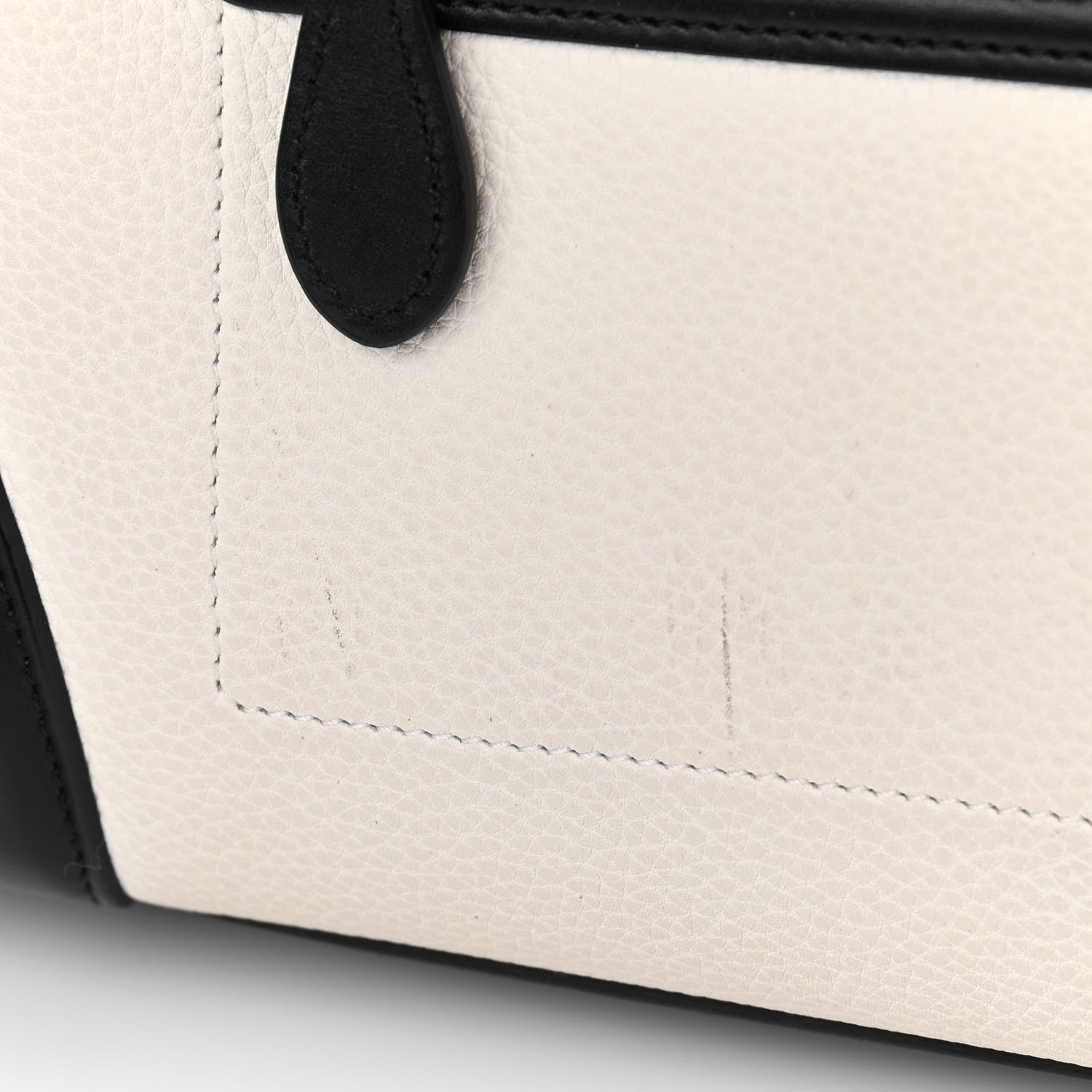 Celine Nubuck Drummed Calfskin Mini Bi-Color Luggage Black White 12 of 12