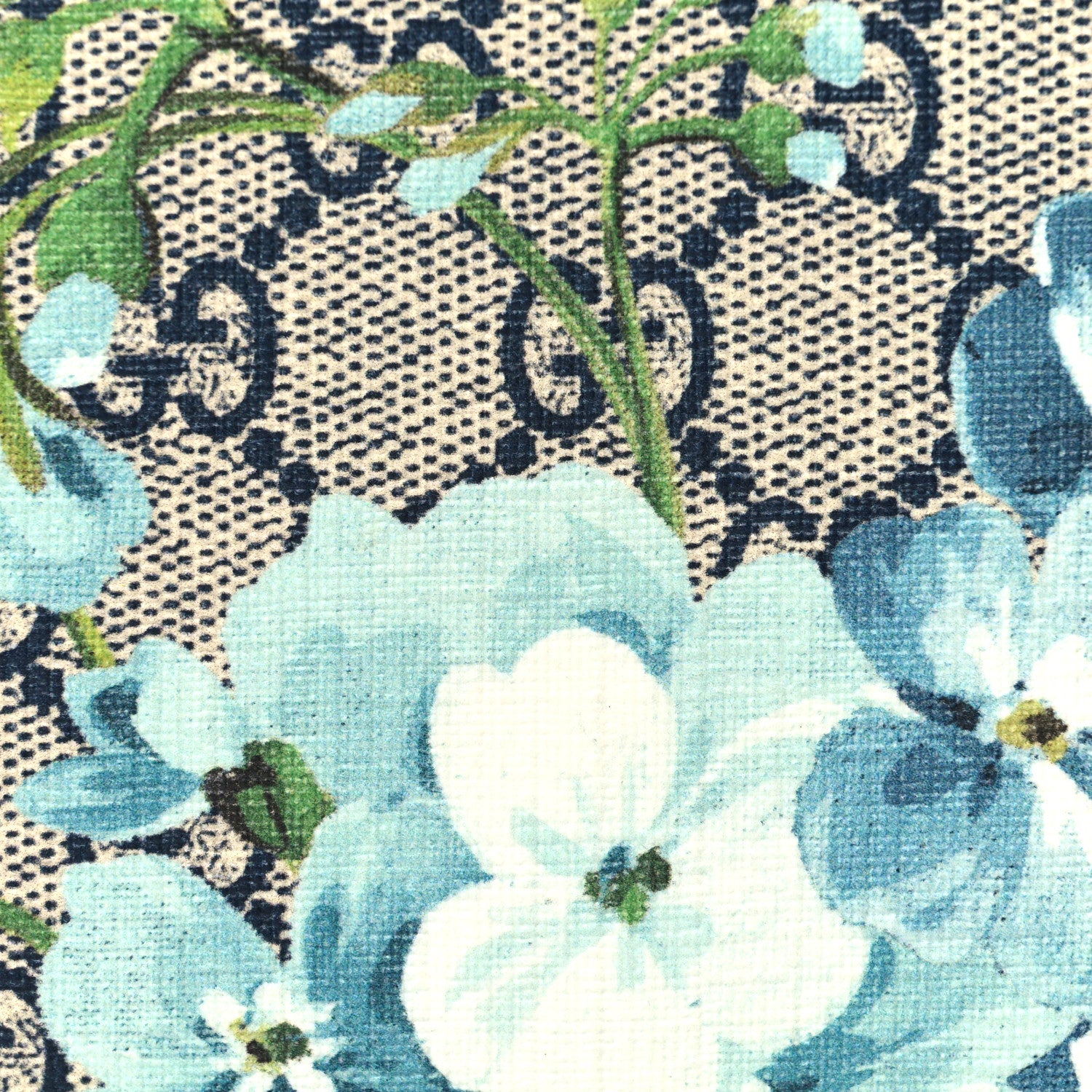 Gucci GG Supreme Monogram Blooms Bi-Fold Wallet Beige Blue Navy 8 of 9