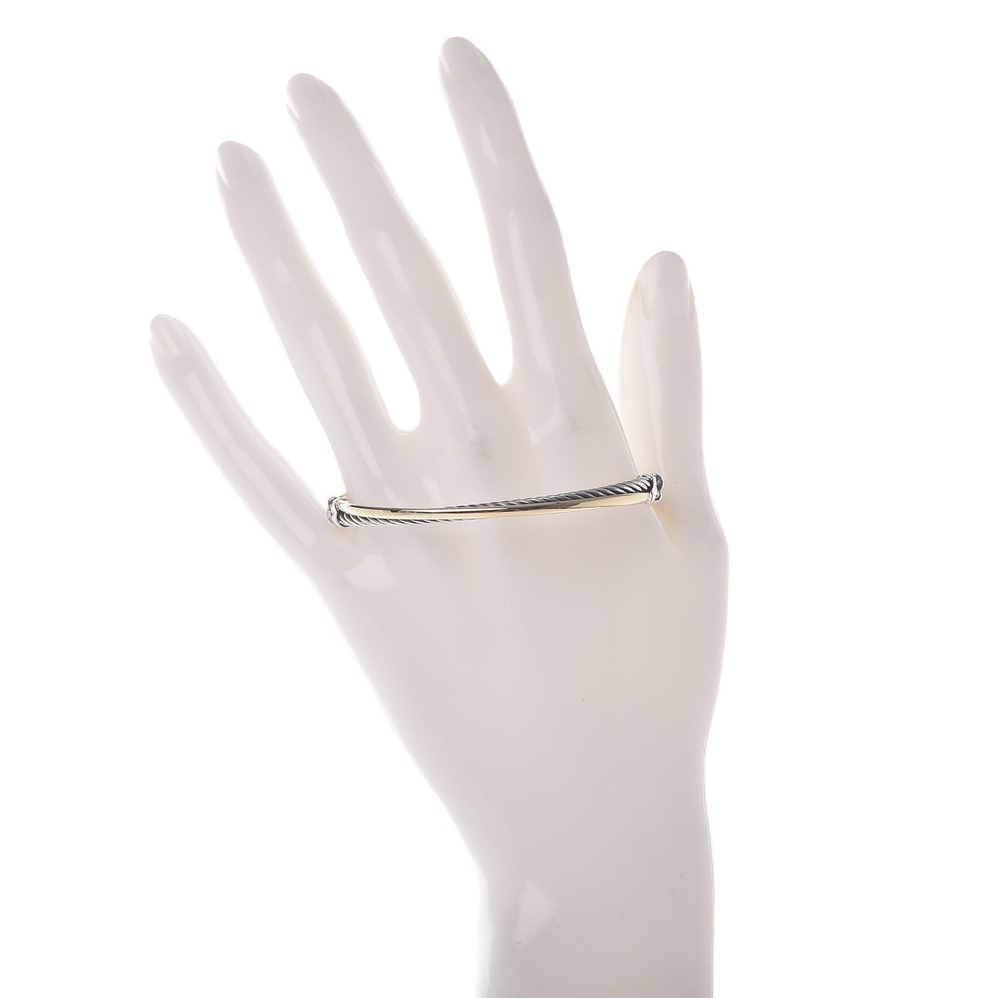 Sterling Silver 18K Yellow Gold 3mm Crossover Bracelet
