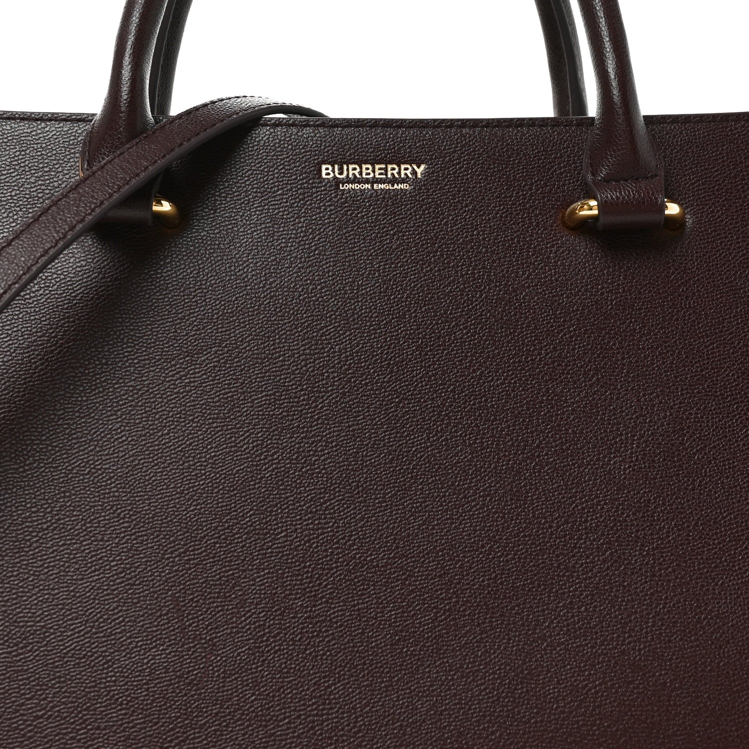 Burberry Calfskin Mega Check Small Banwell Tote  Mahogany Red 7 of 10