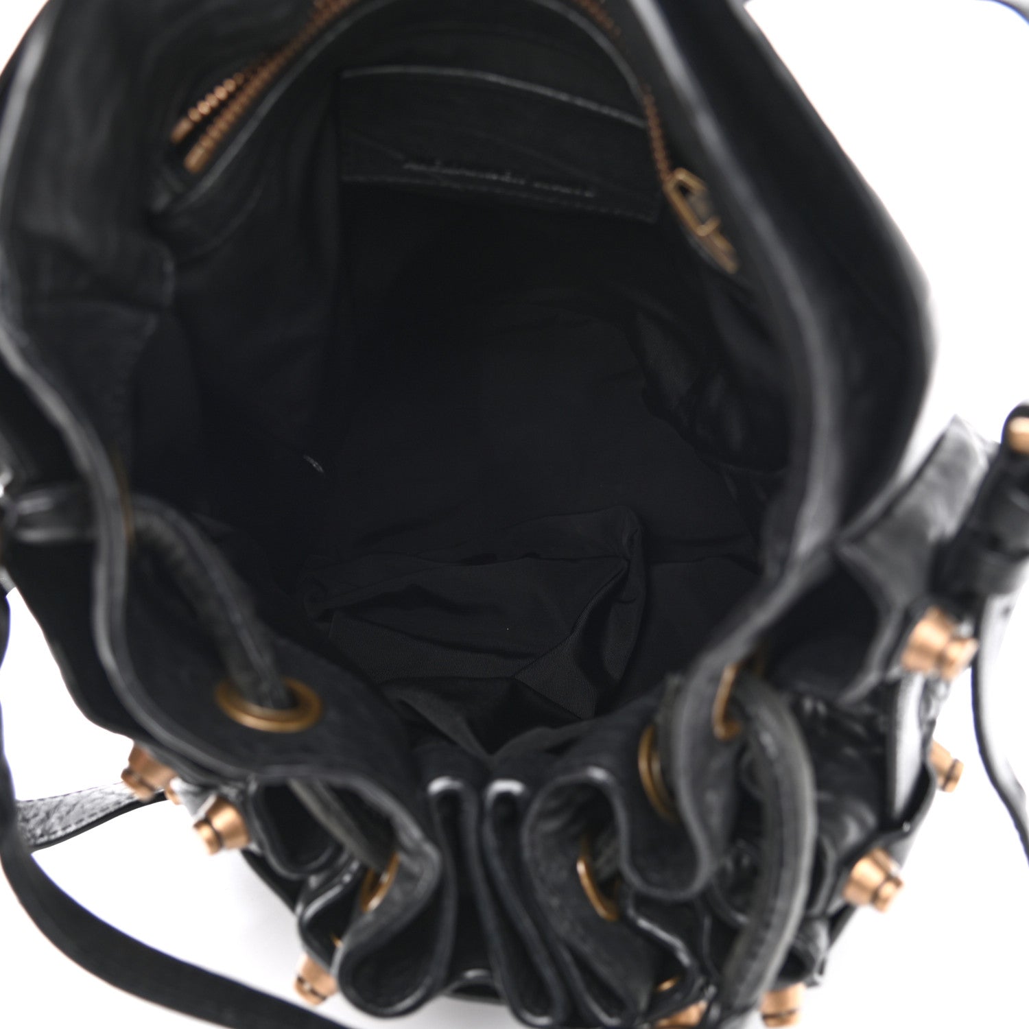 Alexander Wang Pebbled Lambskin Diego Bucket Bag Black Antique Brass Hardware 5 of 13