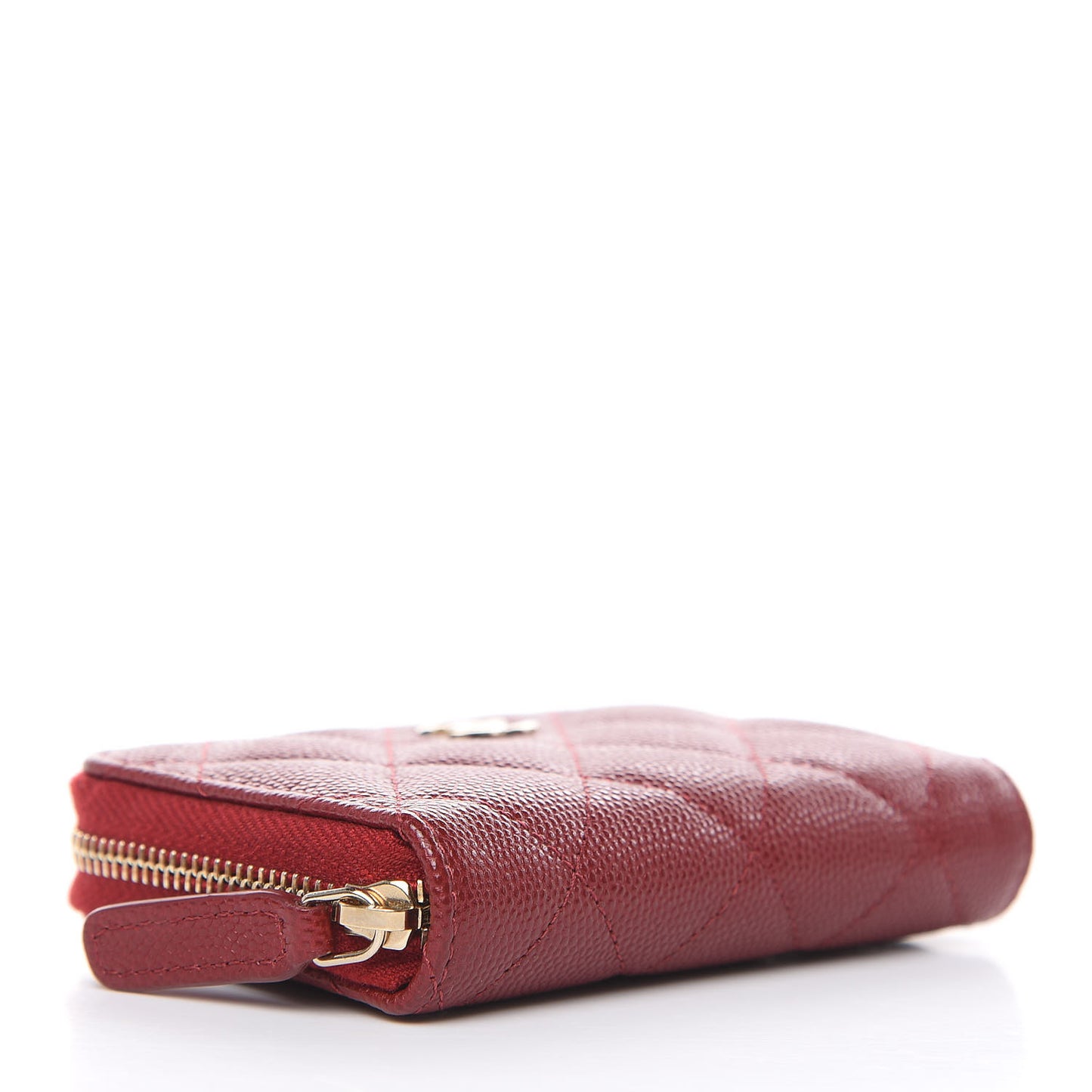 Caviar Quilted Zip Coin Purse Burgundy