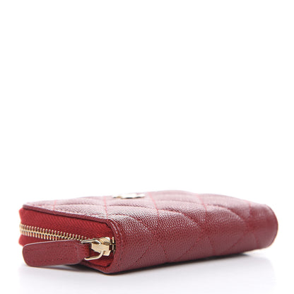 Chanel Caviar Quilted Zip Coin Purse Burgundy 4 of 8