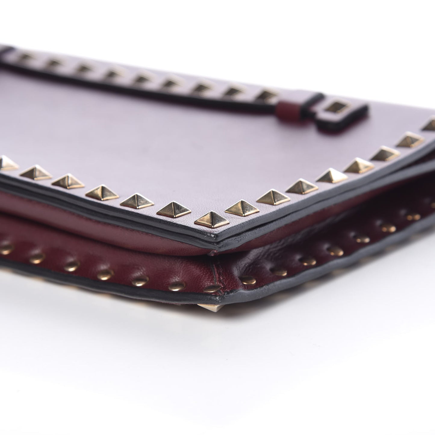 Nappa Rockstud Wristlet Clutch Rubin