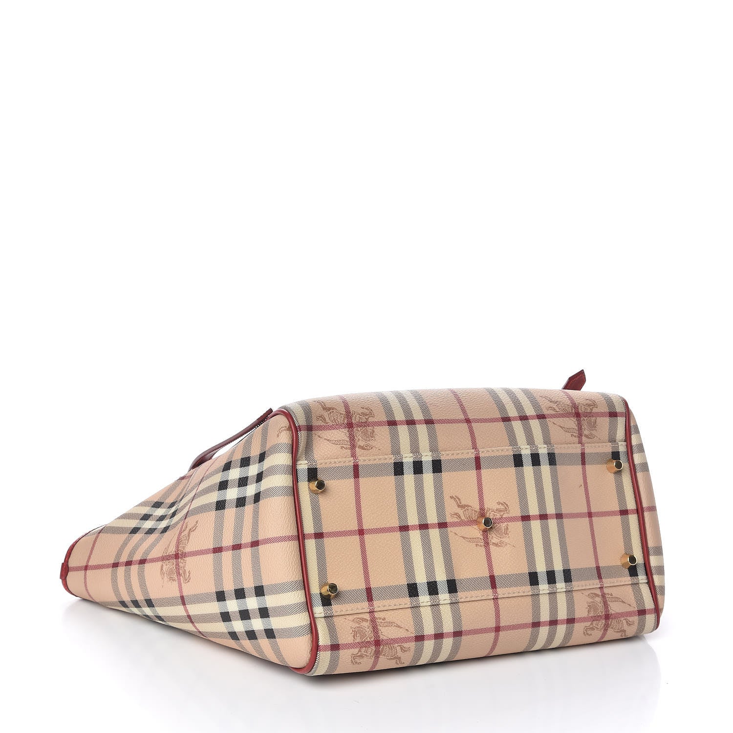 Burberry Haymarket Check Small Canterbury Tote Coral Red 4 of 12
