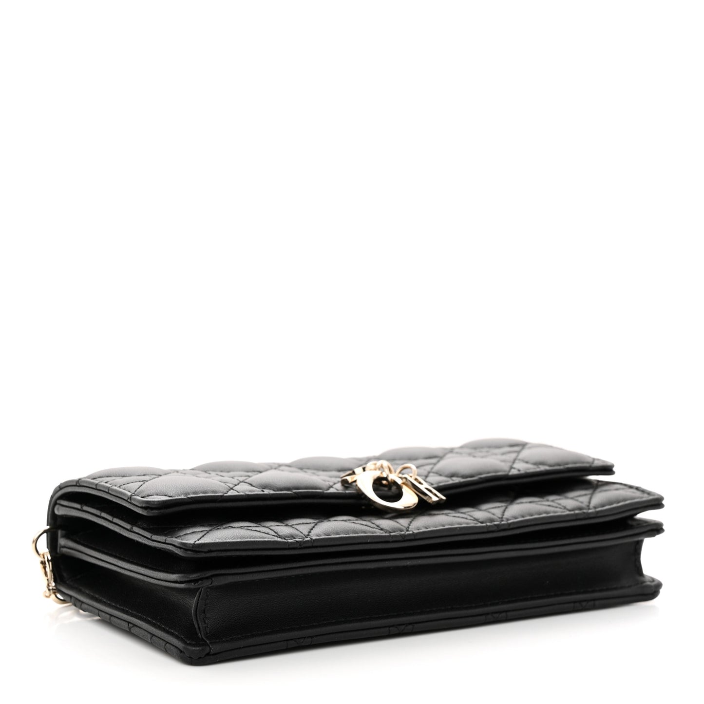 Lambskin Cannage Mini My Dior Top Handle Clutch Black