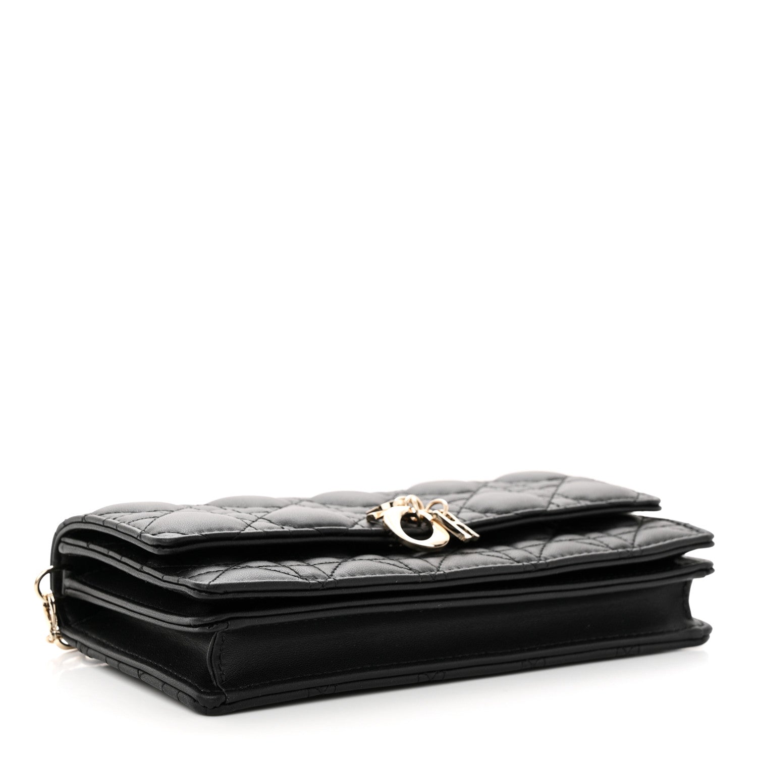 Christian Dior Lambskin Cannage Mini My Dior Top Handle Clutch Black 4 of 11