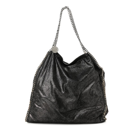 Stella McCartney Chamois Shiny Dotted Falabella Fold Over Tote Ruthenium 1 of 9