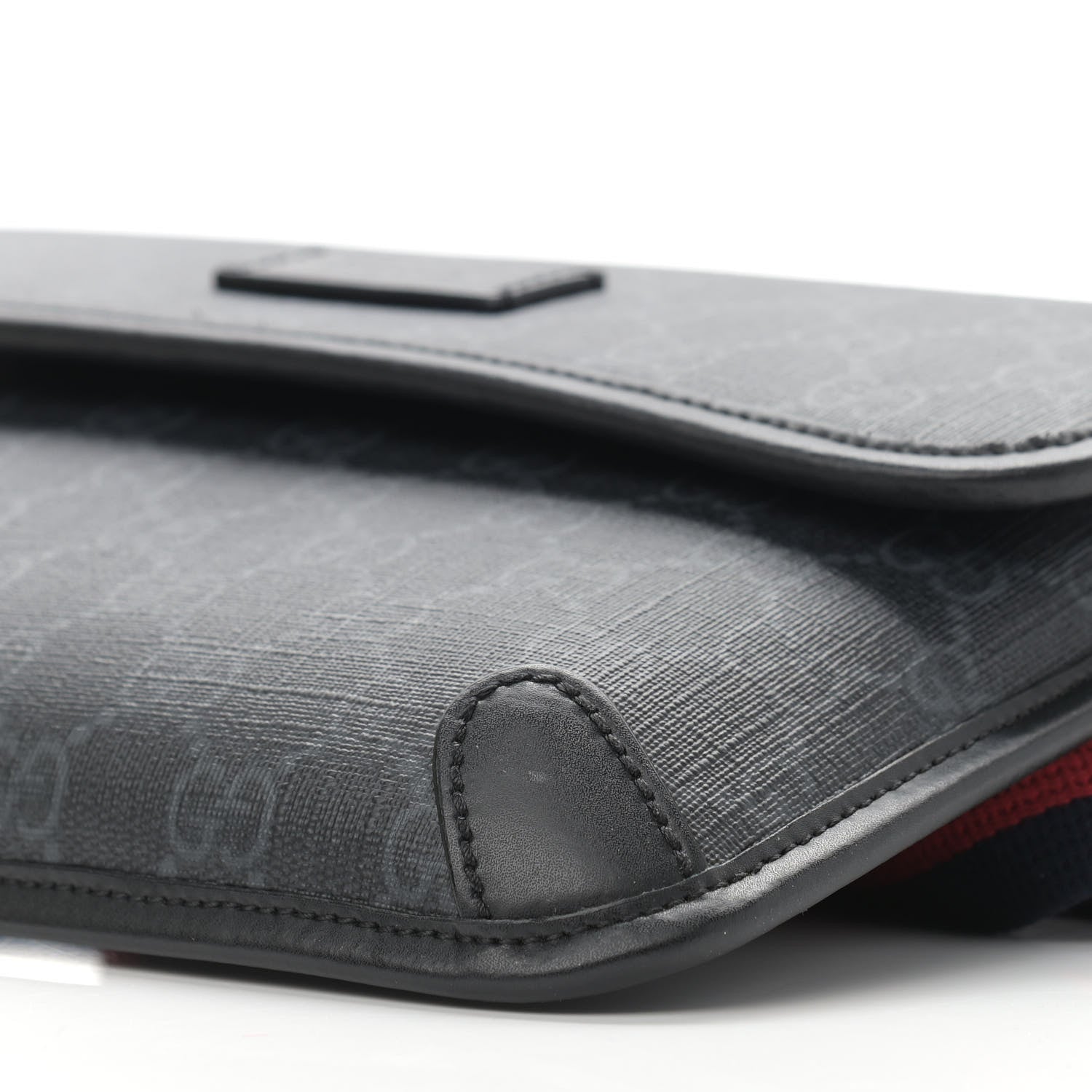 Gucci GG Supreme Monogram Web Slim Belt Bag Black Grey 10 of 12
