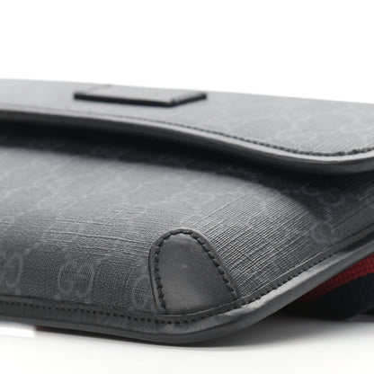 Gucci GG Supreme Monogram Web Slim Belt Bag Black Grey 10 of 12